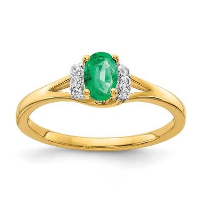 Diamond Oval Emerald Ring 10k Gold RM5761-EM-007-1YA, MPN: RM5761-EM-007-1YA, 886774541402