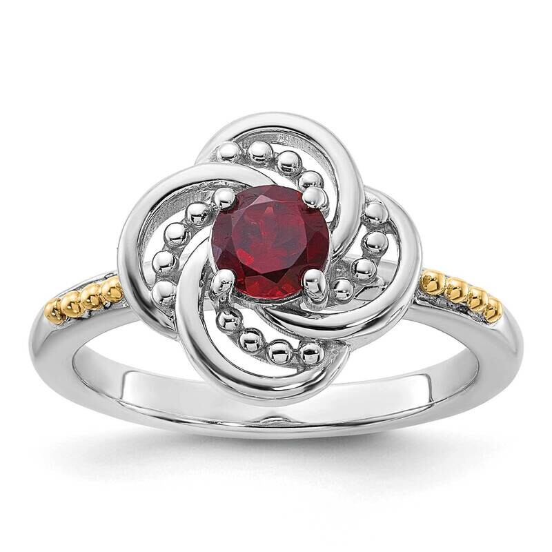 Shey Couture 14K Accent Garnet Ring Sterling Silver Rhodium-Plated QTC1820