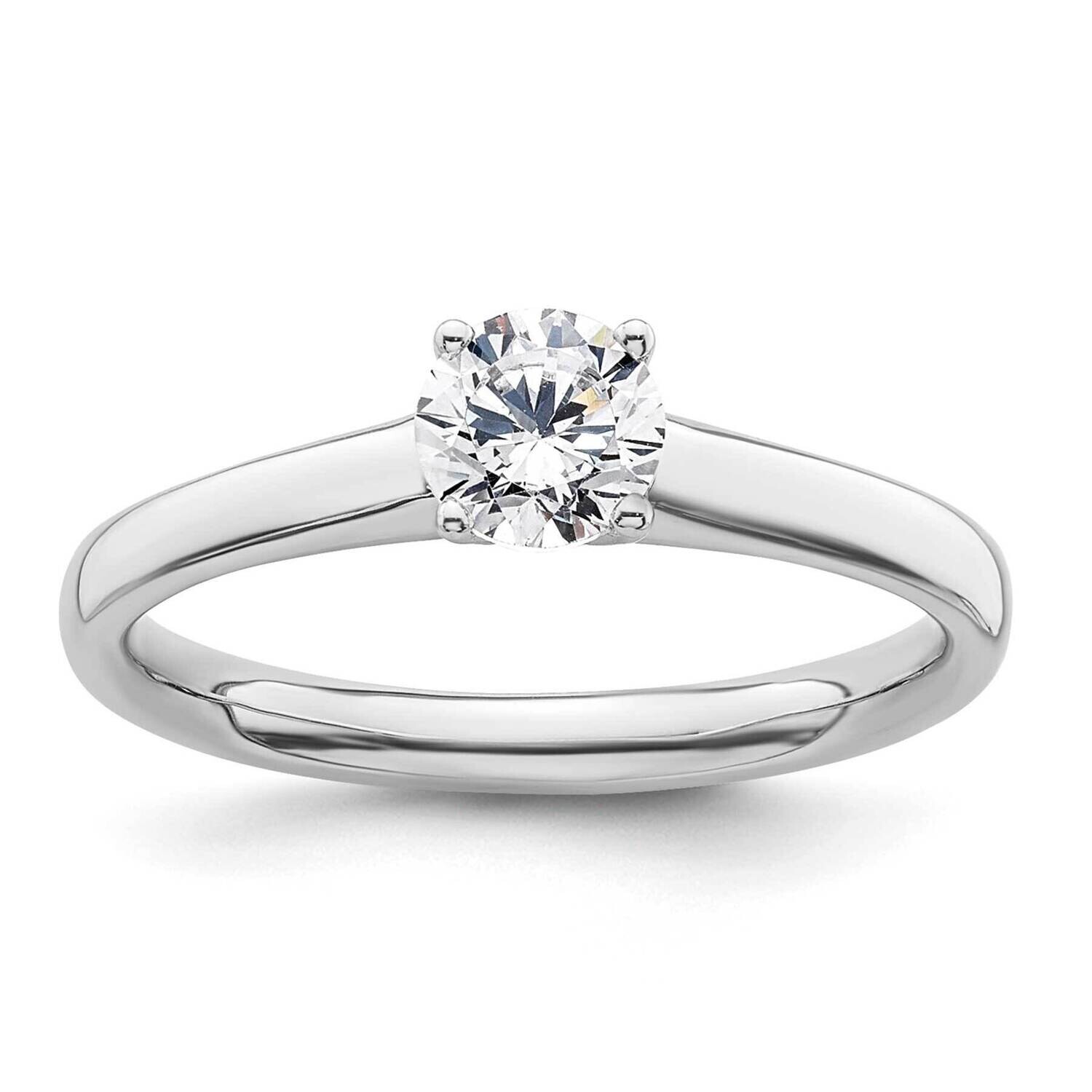 1/2 Carat 5.20 mm 4-Prong Round Solitaire Engagement Ring Mounting 14k White Gold RM1934E-050-CWAA,…