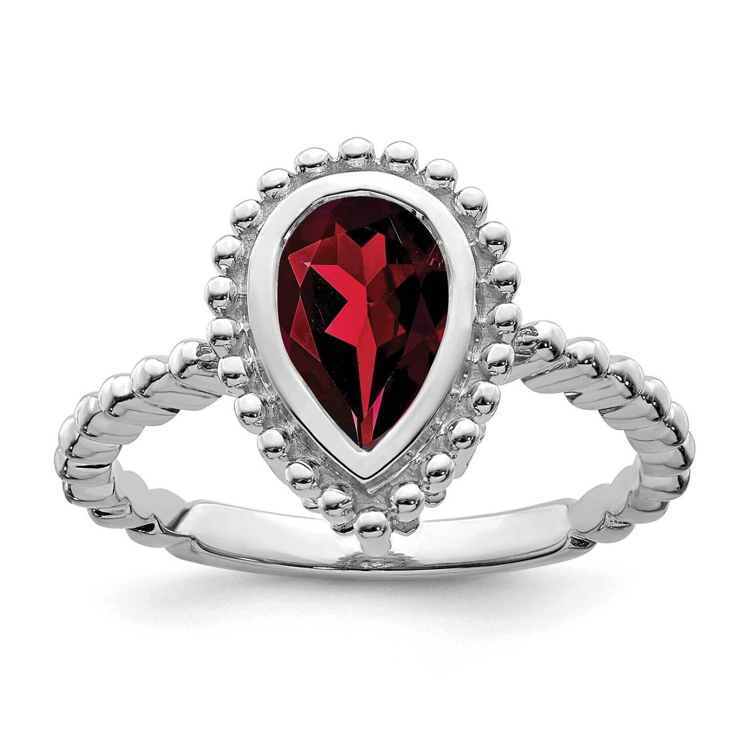 Pear Garnet Ring 14k White Gold RM7203-GA-W, MPN: RM7203-GA-W, 191101824029