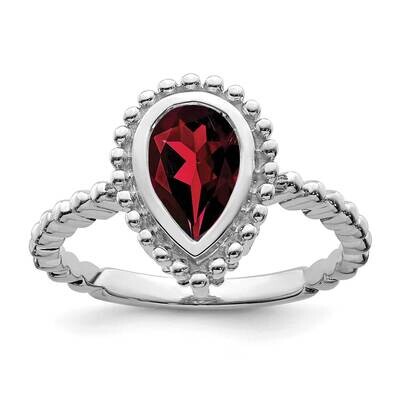 Pear Garnet Ring 14k White Gold RM7203-GA-W, MPN: RM7203-GA-W, 191101824029