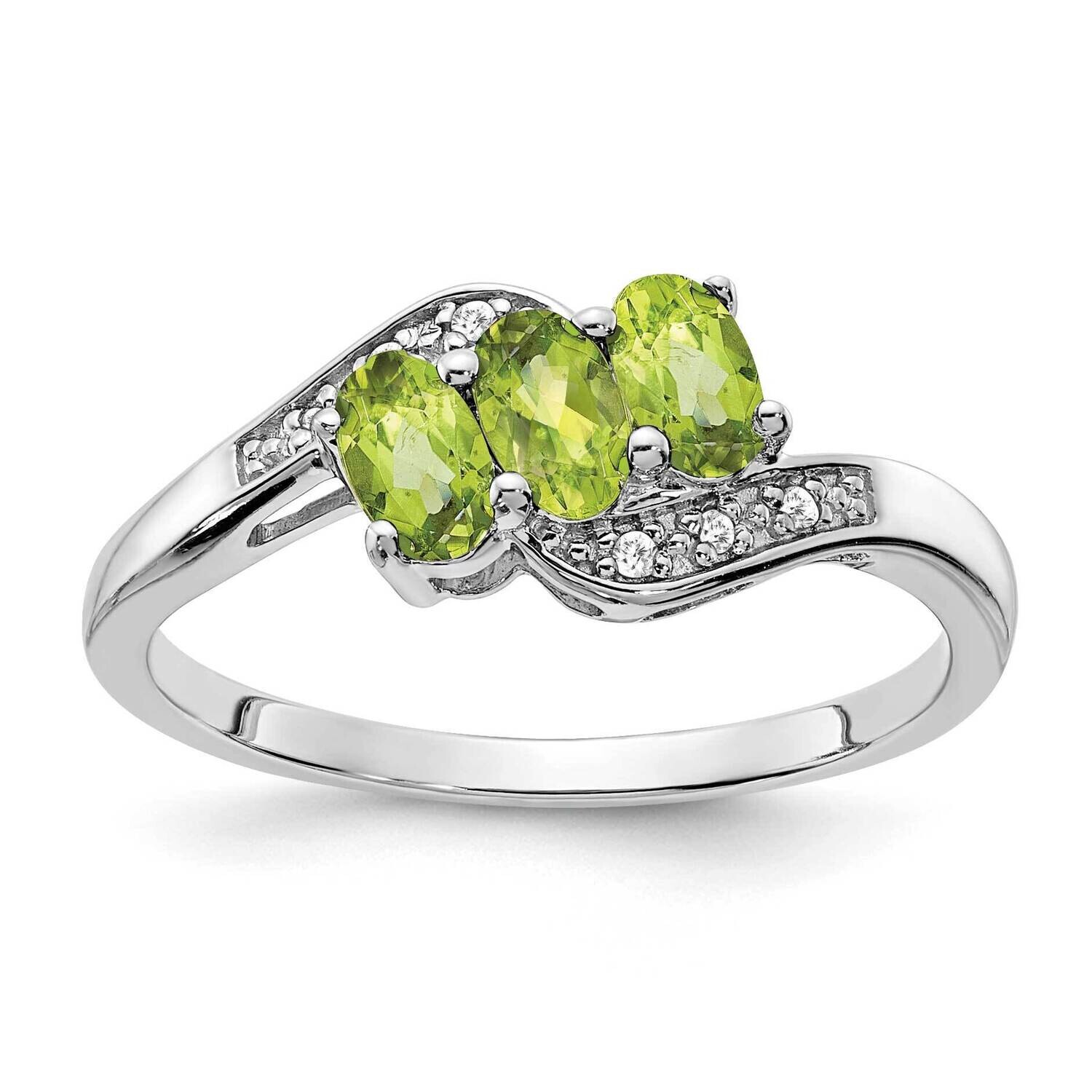 Peridot Diamond Ring Sterling Silver Rhodium-Plated RM7403-PE-003-SSA, MPN: RM7403-PE-003-SSA,
