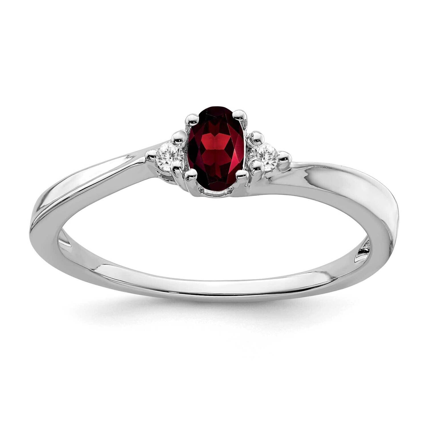 Garnet Diamond Ring 14k White Gold RM7405-GA-004-WA, MPN: RM7405-GA-004-WA,