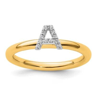 Stackable Diamond Initial A Ring 14k Gold SK2112AY, MPN: SK2112AY,