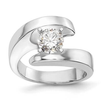 Peg Set Bypass Solitaire Engagement Ring Mounting 14k White Gold RM2028E-CWAA, MPN: RM2028E-CWAA,