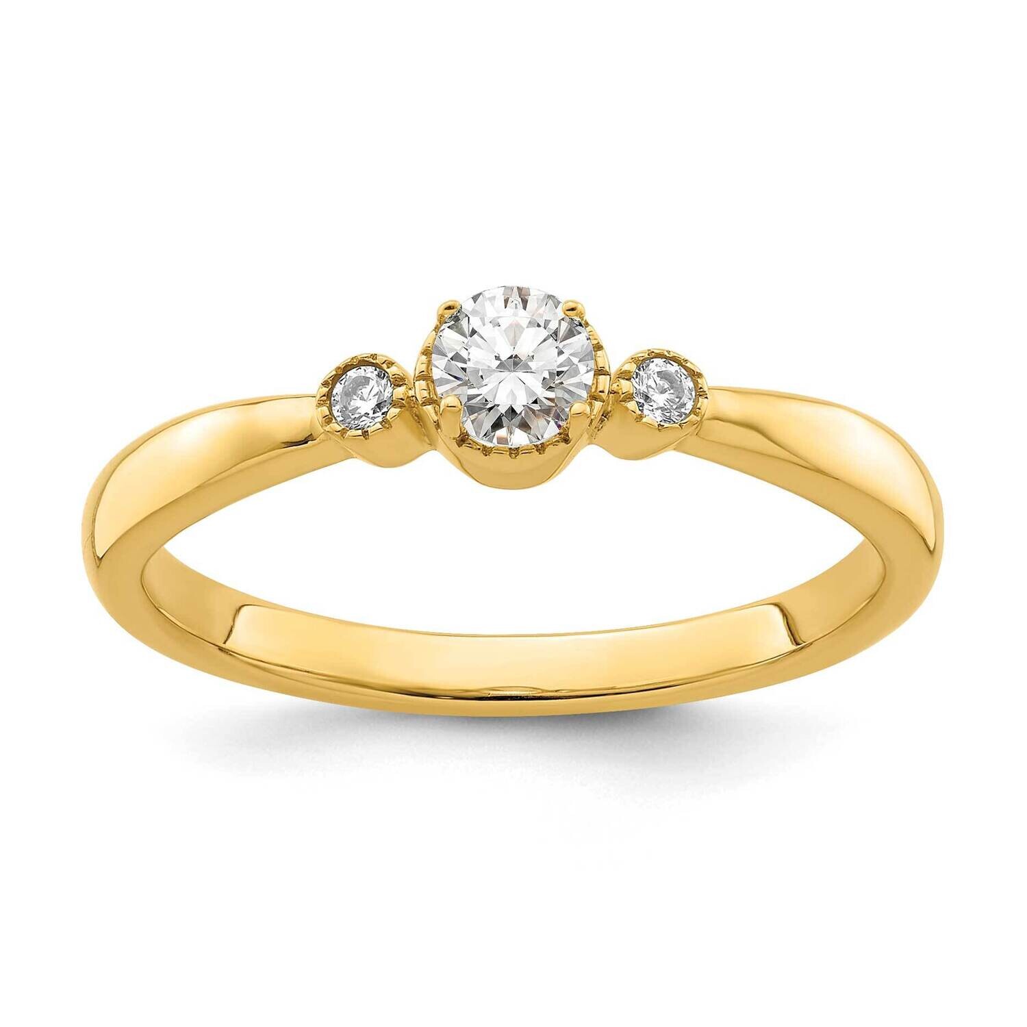 First Promise Diamond Petite Beaded Edge Complete Ring 14k Gold RM7784E-025-YAA, MPN: RM7784E-025-Y…