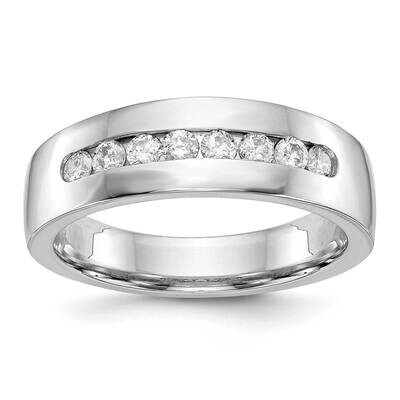 8-Stone Holds 8-2.5mm Round Men&#39;s Channel Band Ring Mounting 14k White Gold RM3466B-052-WAA, MPN: R…