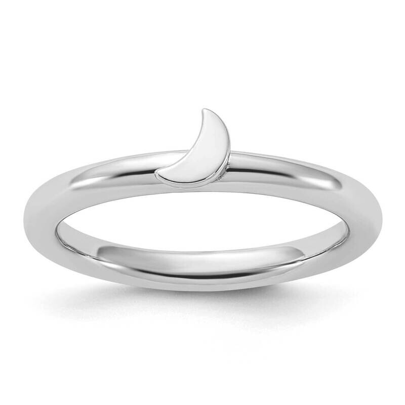 Stackable Expressions Rhodium-Plated Moon Ring Sterling Silver QSK2195