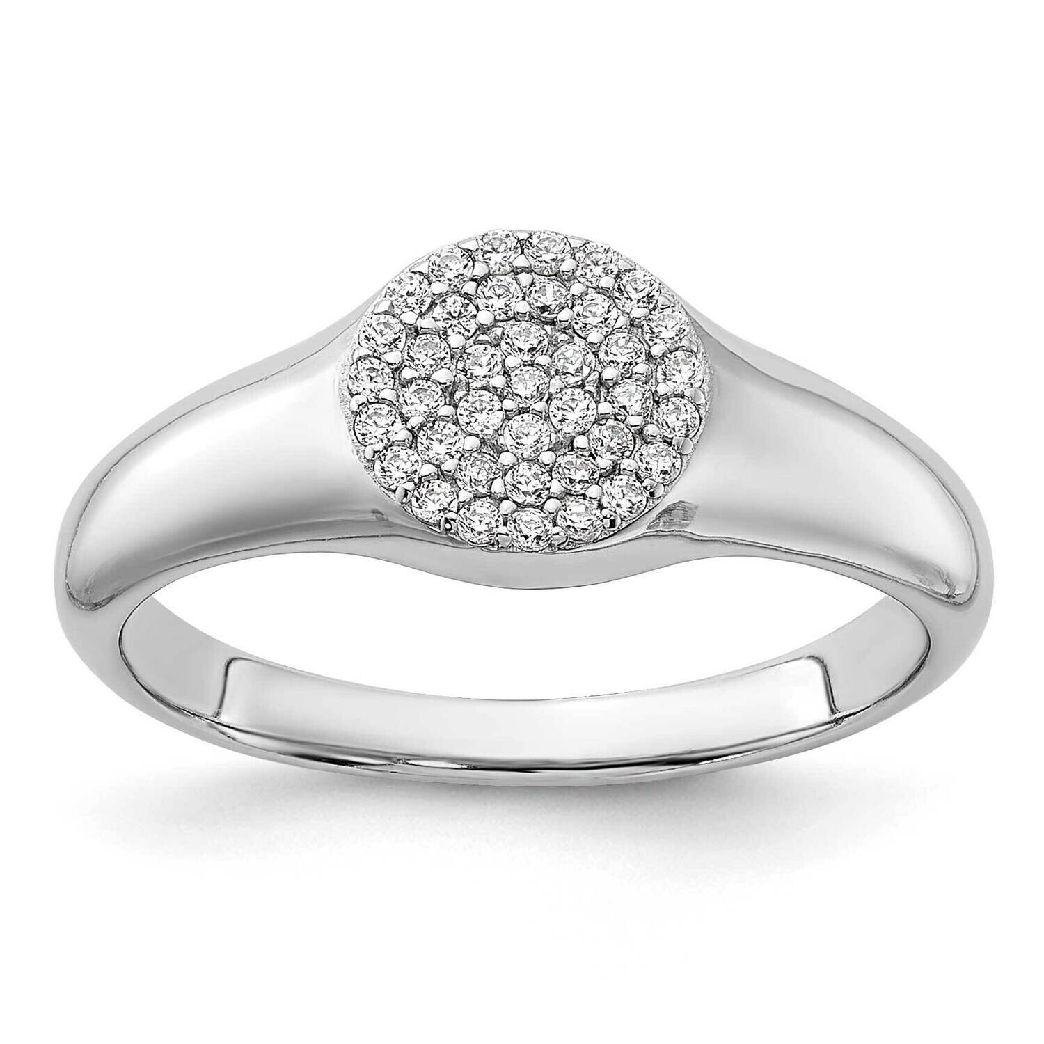 Micro Pave CZ Ring Sterling Silver Rhodium-Plated QR7581