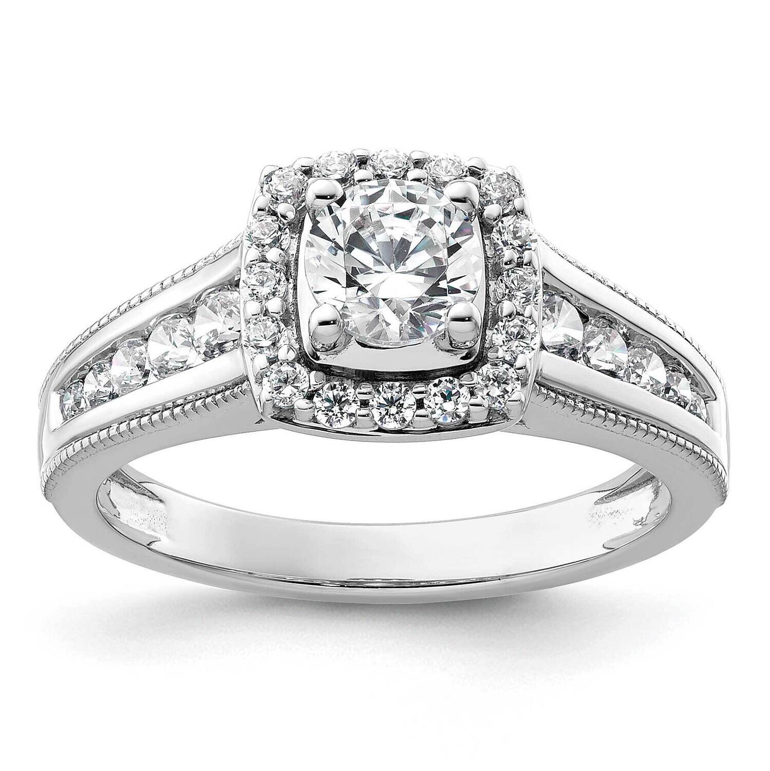 Diamond Square Halo Complete Eng Ring 14k White Gold RM9438E-050-WAA, MPN: RM9438E-050-WAA, 8839573…