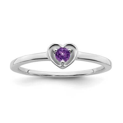 Amethyst Heart Ring 14k White Gold RM7397-AM-W, MPN: RM7397-AM-W, 196904100011