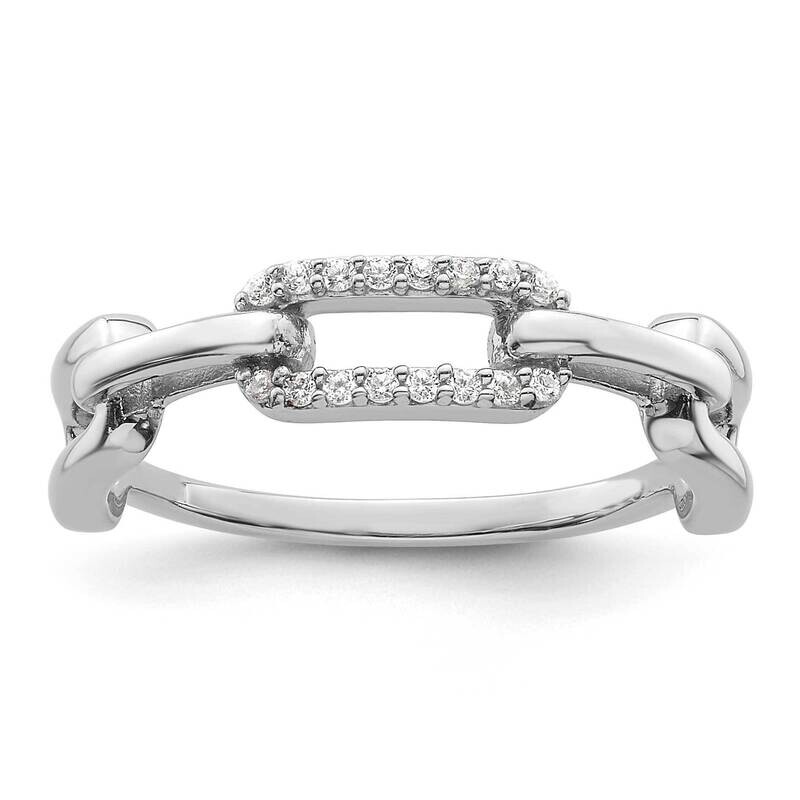 CZ Link Ring Sterling Silver Rhodium-Plated QR7518