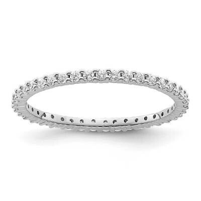 Polished Shared Prong 1/2 Carat Diamond Complete Eternity Band 14k White Gold ET0001-050-8W4, MPN: …
