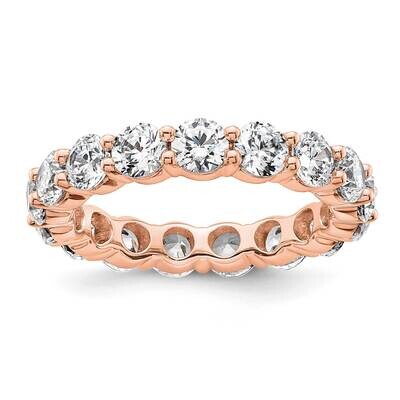 Polished Size 8 Shared Prong 4 Carat Diamond Complete Eternity Band 14k Rose Gold ET0001-400-8R4, M…