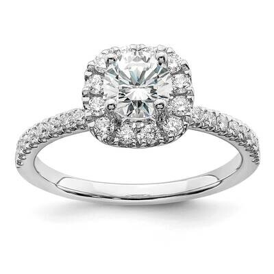 Eternal Promise Diamond Halo Complete Ring 14k White Gold RM6633E-055-WAA, MPN: RM6633E-055-WAA, 88…