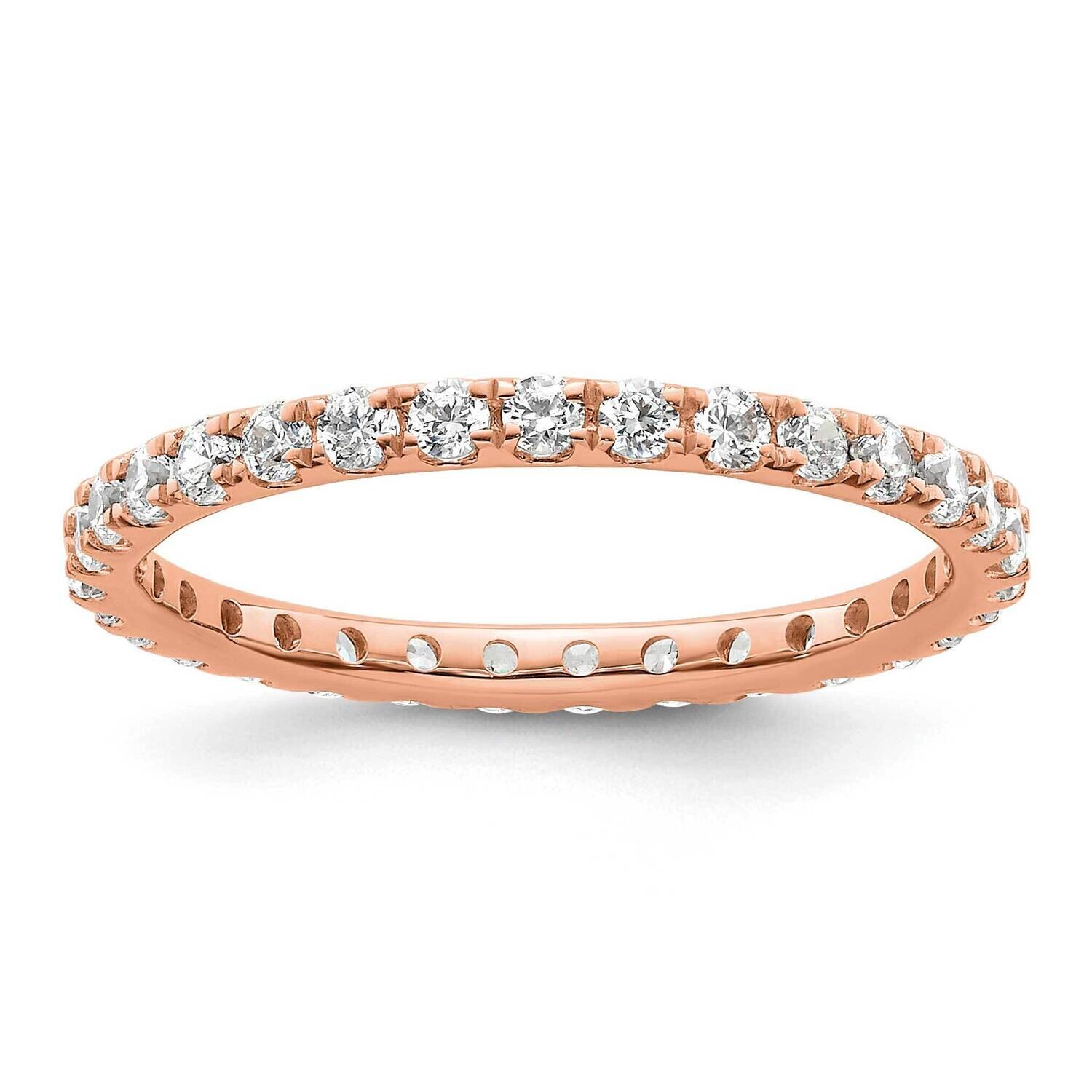Polished U-Shared Prong 1 Carat Diamond Complete Eternity Band 14k Rose Gold ET0005-100-9R4, MPN: E…