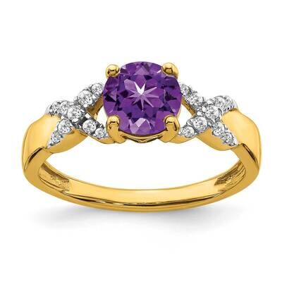 Amethyst Diamond Ring 14k Two-Tone Gold RM5983-AM-013-YWA, MPN: RM5983-AM-013-YWA, 886774557496