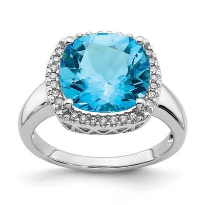 Blue Topaz Diamond Ring 14k White Gold RM7161-BT-014-WA, MPN: RM7161-BT-014-WA, 191101820571