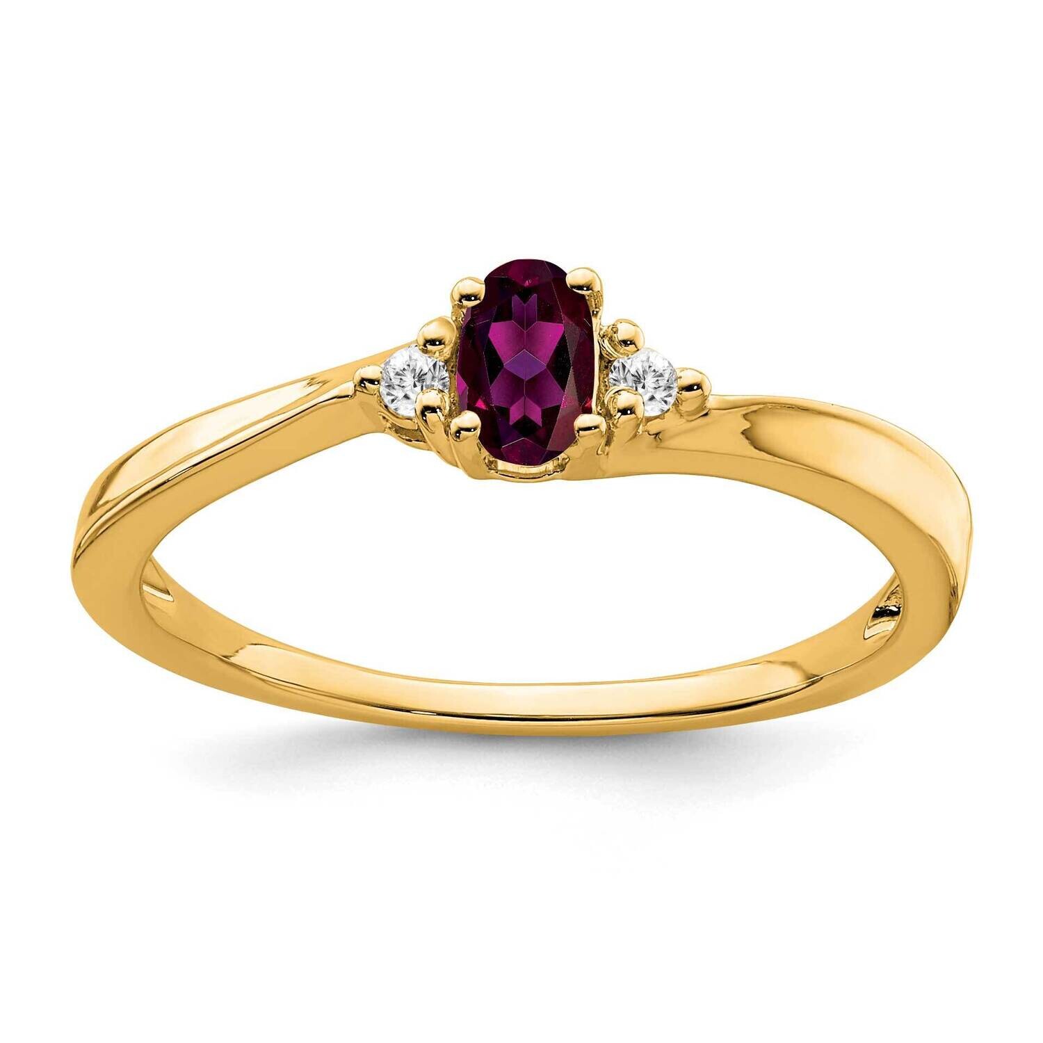 Rhodolite Garnet Diamond Ring 14k Gold RM7405-RG-004-YA