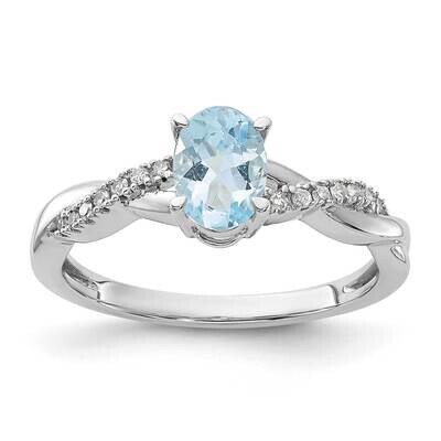 Oval Aquamarine Diamond Ring 14k White Gold RM4235-AQ-008-WA, MPN: RM4235-AQ-008-WA,