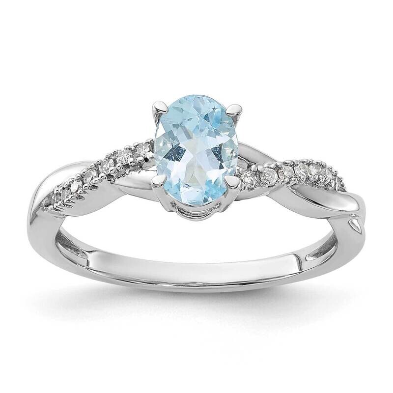 Oval Aquamarine Diamond Ring 14k White Gold RM4235-AQ-008-WA