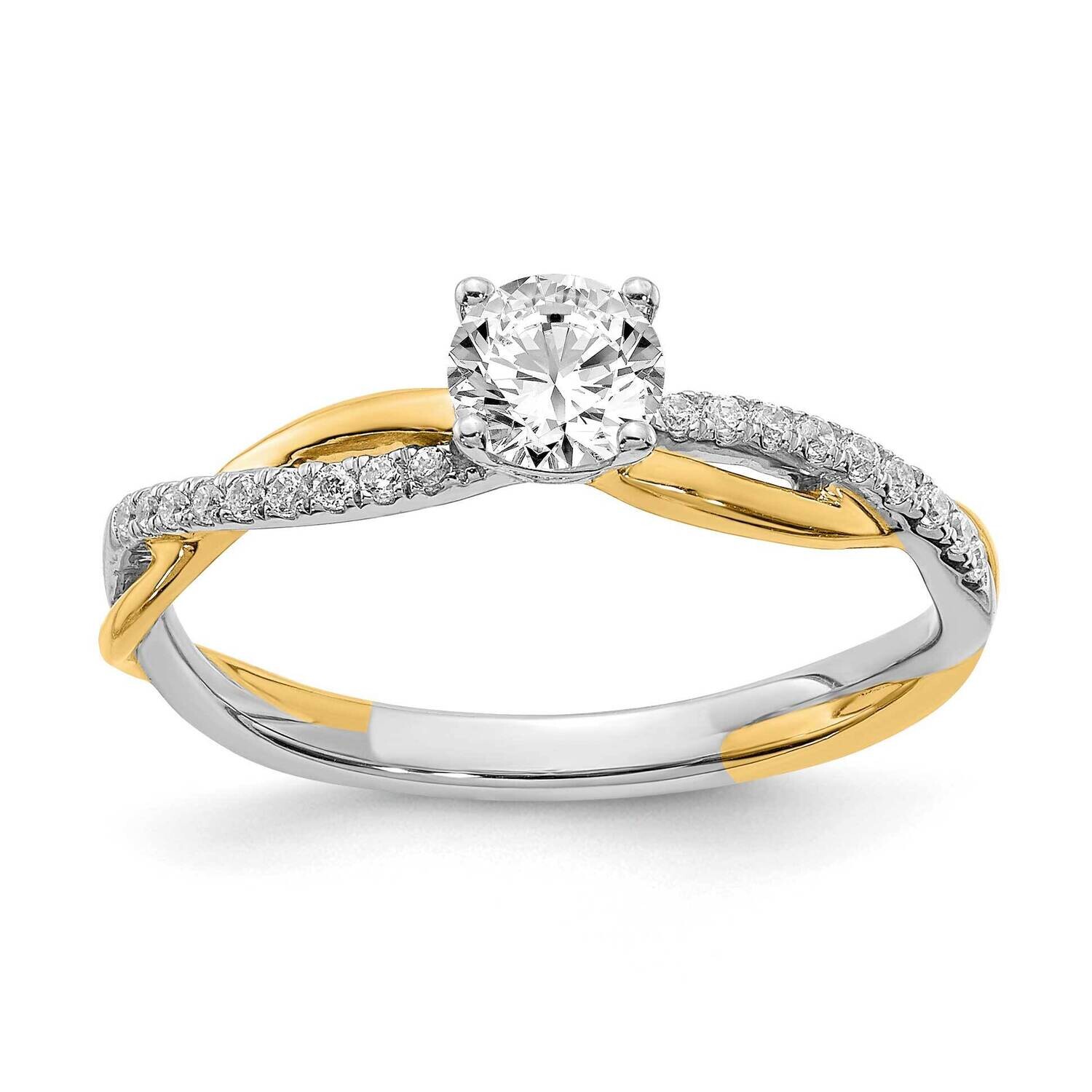 &amp; Yellow Gold Eng Ring Rd 1-.4Ct 18-200&#39;s Mel:S53 14k White Gold RM5940E-040-4WYAS53