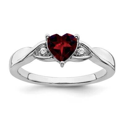 Garnet Diamond Ring Sterling Silver Rhodium-Plated RM7413-GA-002-SSA, MPN: RM7413-GA-002-SSA,