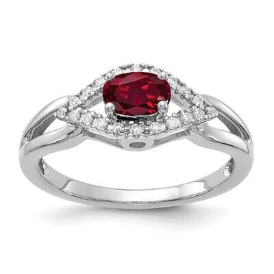 Diamond Created Ruby Ring 14k White Gold RM5760-CRU-013-WAA, MPN: RM5760-CRU-013-WAA, 883957902630
