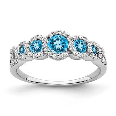 Blue Topaz Diamond Ring 14k White Gold RM7115-BT-025-WA, MPN: RM7115-BT-025-WA, 191101815928