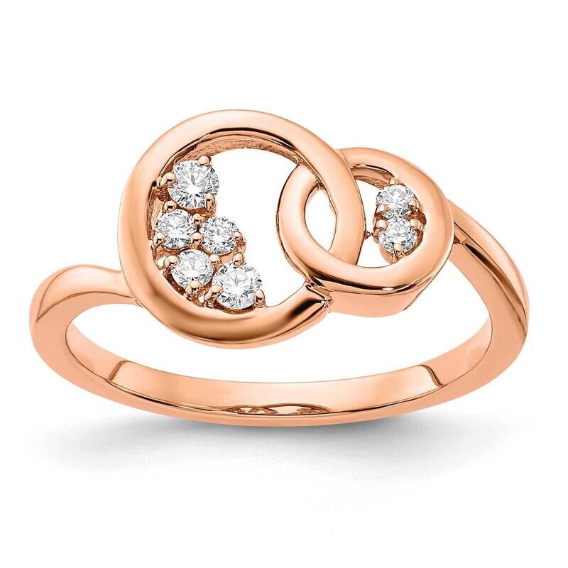 Polished Diamond Double Circle Ring 14k Rose Gold RM6869-015-RA
