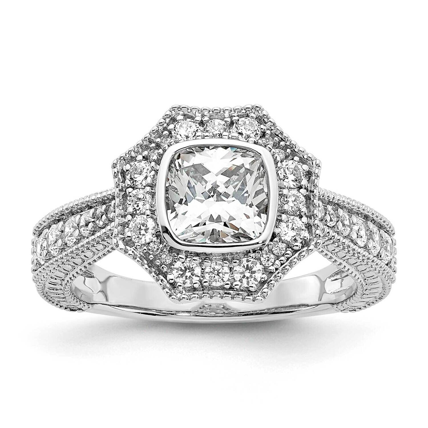 True Origin White Gold 1/2 Carat Diamond Vs/Si D E F Semi Mound Cushion Fancy Halo Engagement Ring …