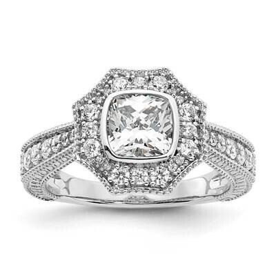 True Origin White Gold 1/2 Carat Diamond Vs/Si D E F Semi Mound Cushion Fancy Halo Engagement Ring …