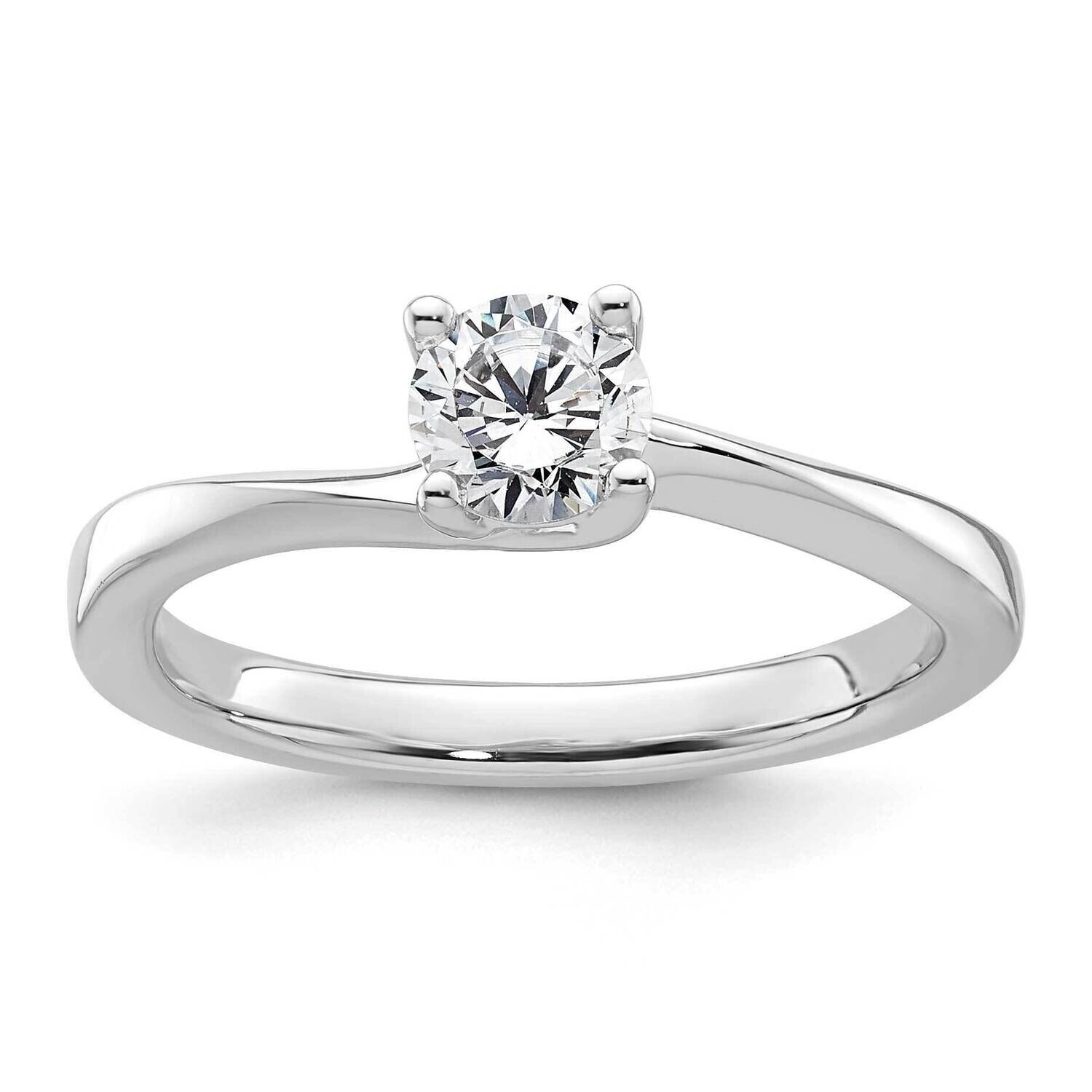 1/2 Carat 5.20 mm 4-Prong Round Solitaire Engagement Ring Mounting 14k White Gold RM1946E-050-CWAA,…