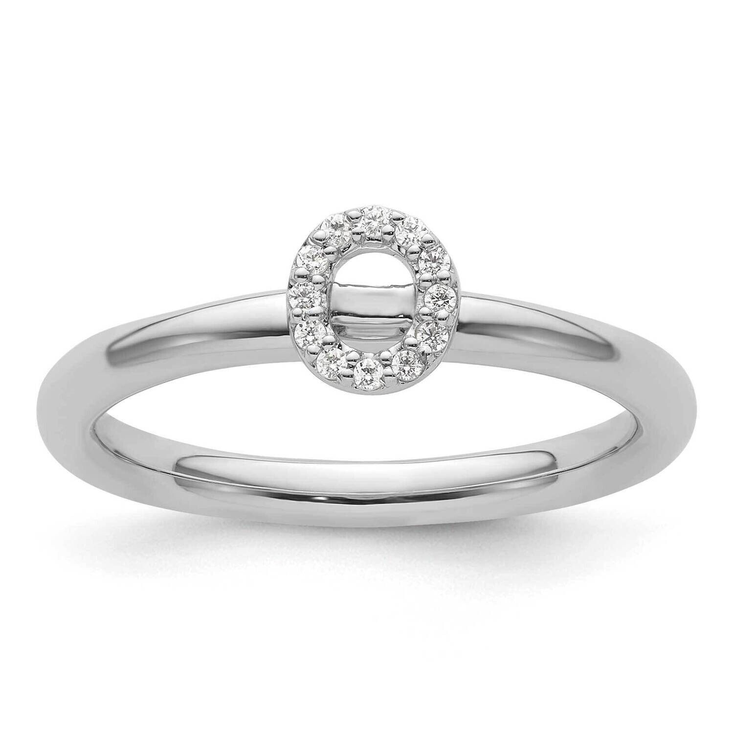 Stackable Diamond Initial O Ring 14k White Gold SK2112OW