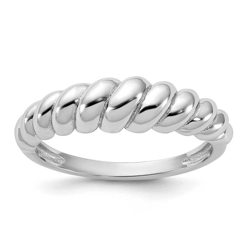 Scalloped Ring Sterling Silver Rhodium-Plated QR7515