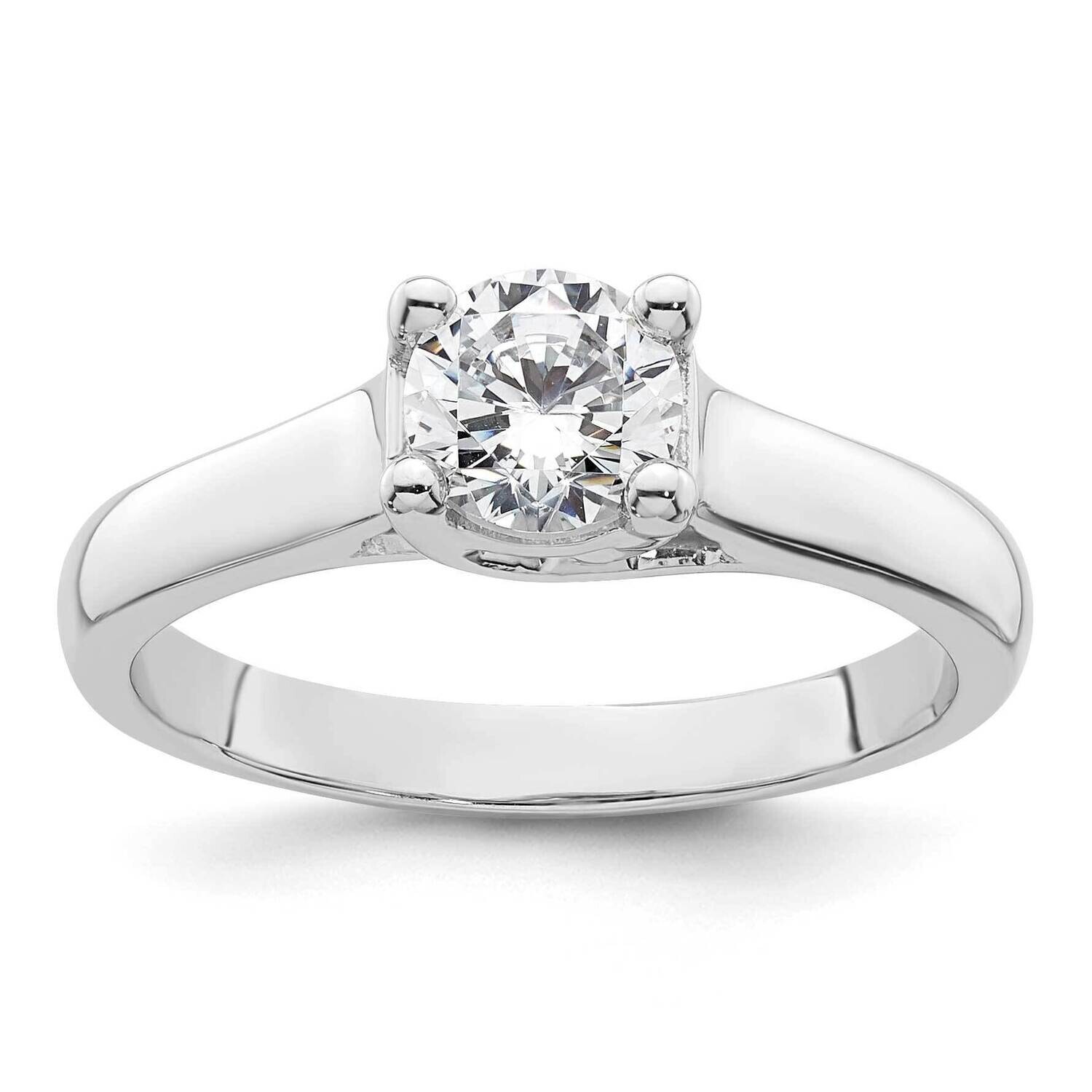1/2 Carat 5.20 mm 4-Prong Round Solitaire Engagement Ring Mounting 14k White Gold RM1931E-050-CWAA,…