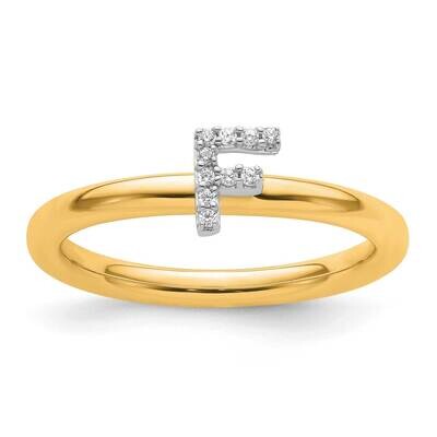 Stackable Diamond Initial F Ring 14k Gold SK2112FY, MPN: SK2112FY,
