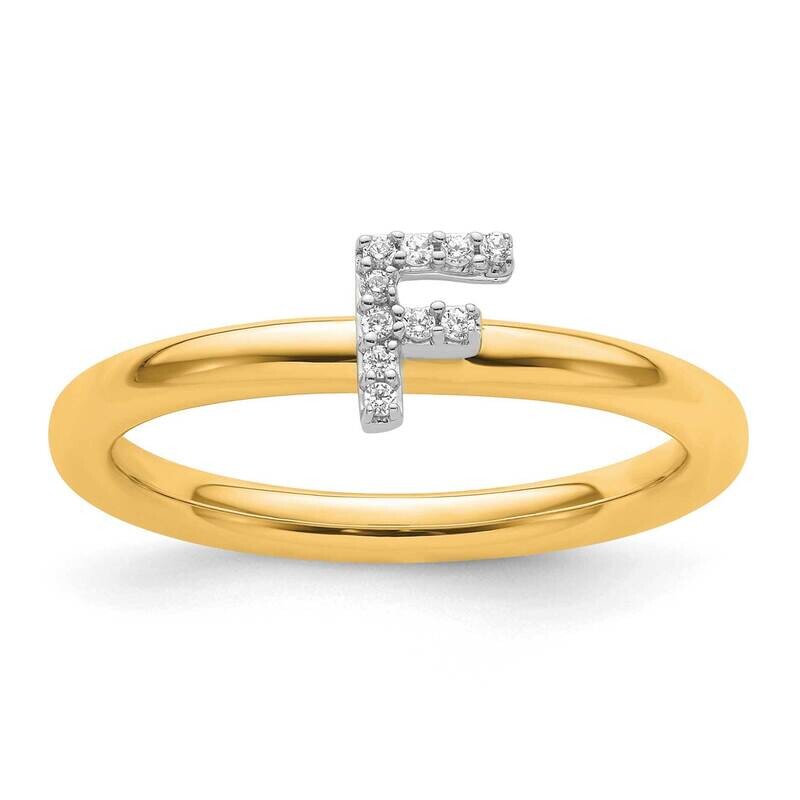 Stackable Diamond Initial F Ring 14k Gold SK2112FY