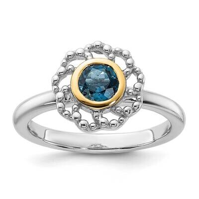 Shey Couture 14K Accent London Blue Topaz Ring Sterling Silver Rhodium-Plated QTC1812, MPN: QTC1812,