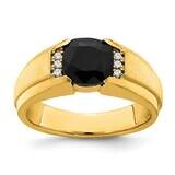 Onyx Diamond Mens Ring 14k Gold RM69401-OX-006-YA, MPN: RM69401-OX-006-YA,