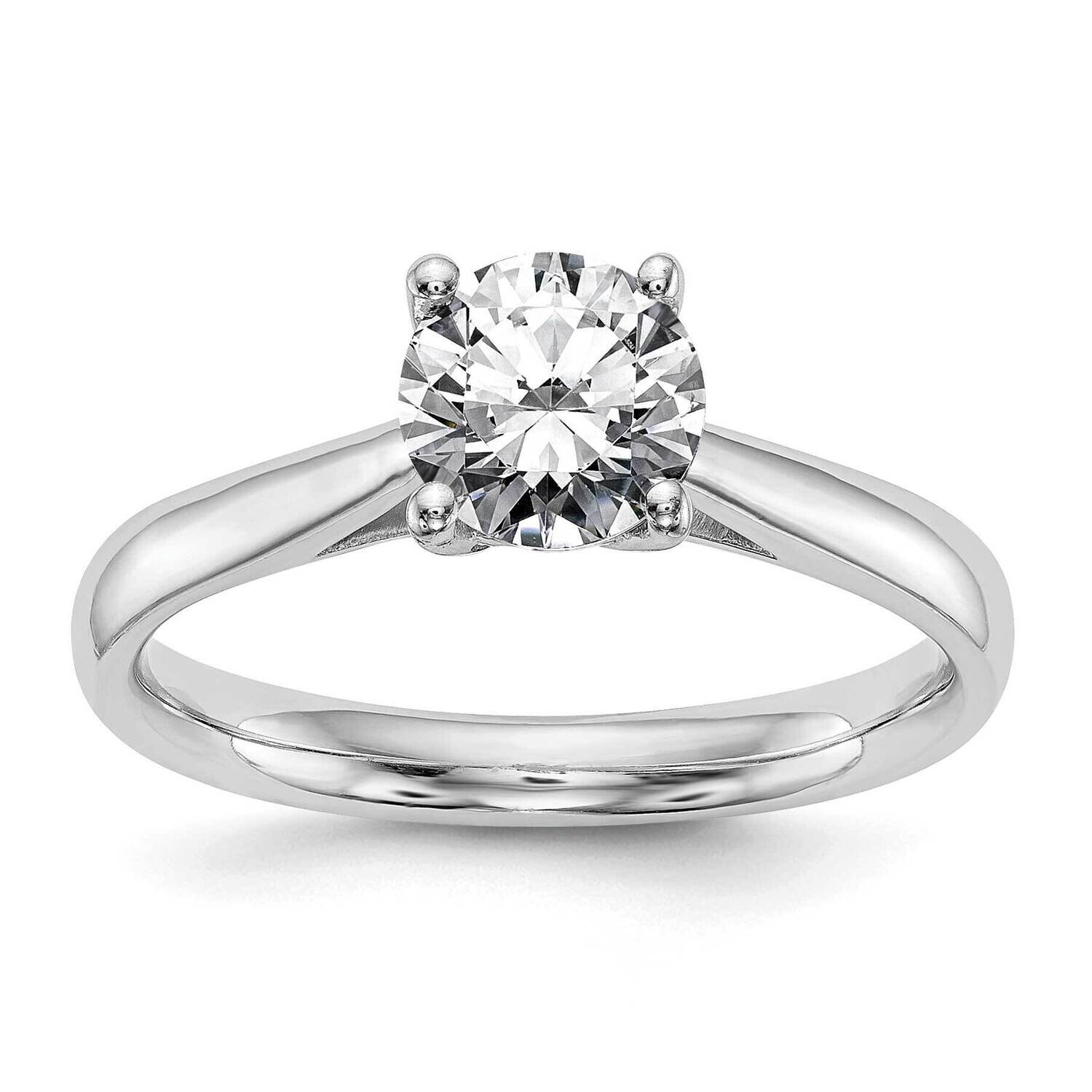 1 Carat 6.50 mm 4-Prong Heart Round Solitaire Engagement Ring Mounting 14k White Gold RM1937E-100-C…