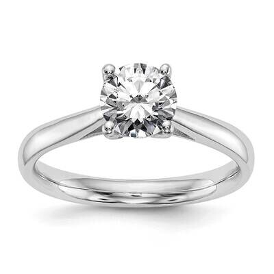 1 Carat 6.50 mm 4-Prong Heart Round Solitaire Engagement Ring Mounting 14k White Gold RM1937E-100-C…