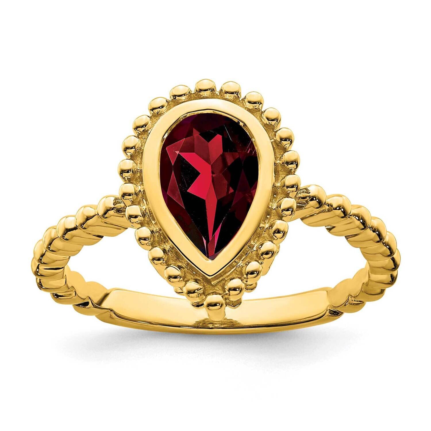 Pear Garnet Ring 14k Gold RM7203-GA-Y, MPN: RM7203-GA-Y, 191101824050