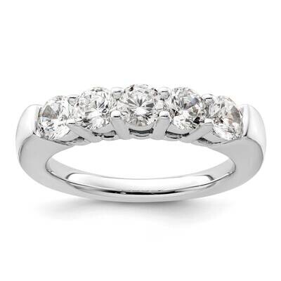5-Stone Shared Prong Holds 5-4.3mm Round Diamond Band Ring Mounting 14k White Gold RM3173B-150-WAA,…