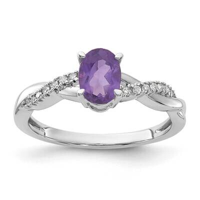 Oval Amethyst Diamond Ring 14k White Gold RM4235-AM-008-WA, MPN: RM4235-AM-008-WA,