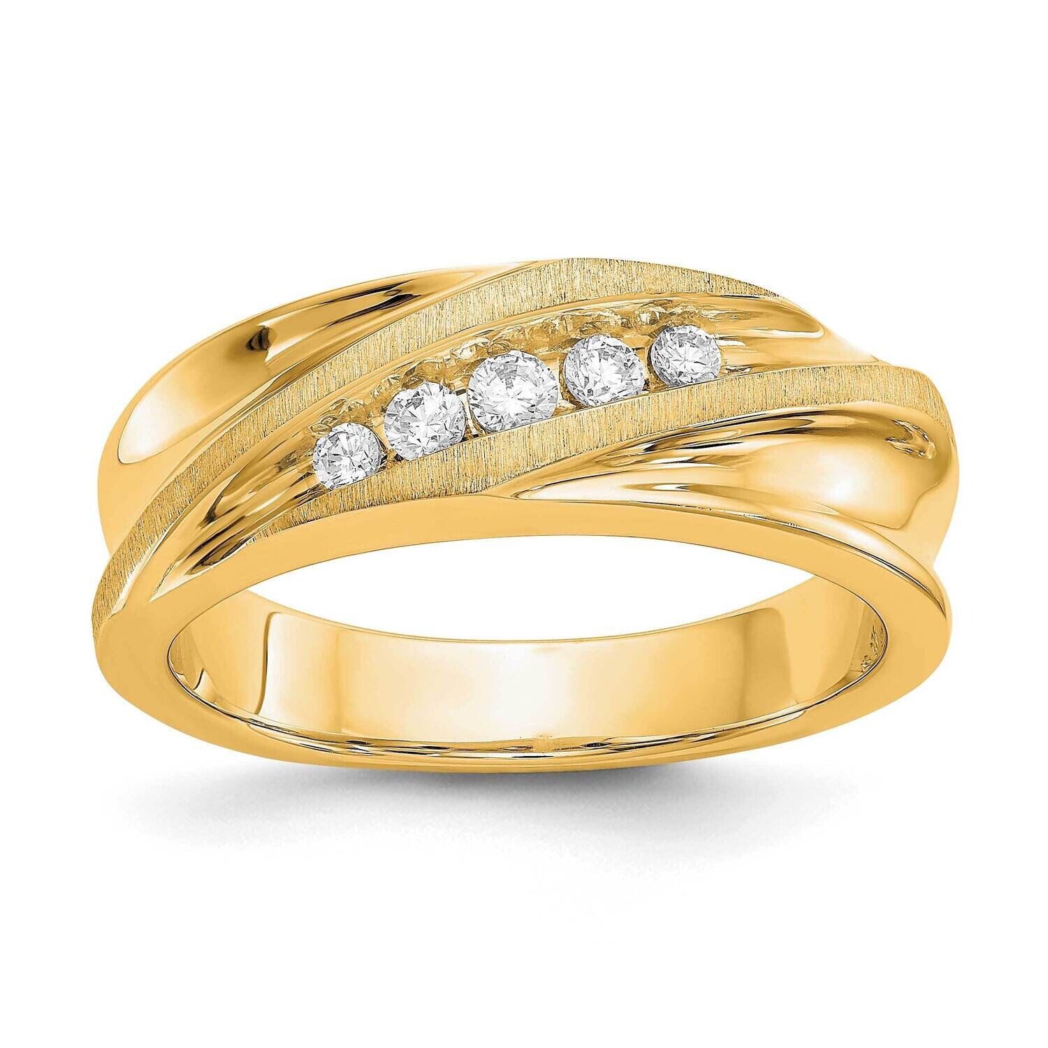 Brushed Polished Men&#39;s Band Ring Mounting 14k Gold RM3537-025-YAA, MPN: RM3537-025-YAA,
