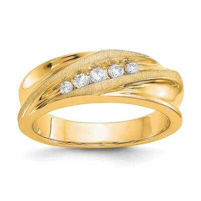 Brushed Polished Men&#39;s Band Ring Mounting 14k Gold RM3537-025-YAA, MPN: RM3537-025-YAA,
