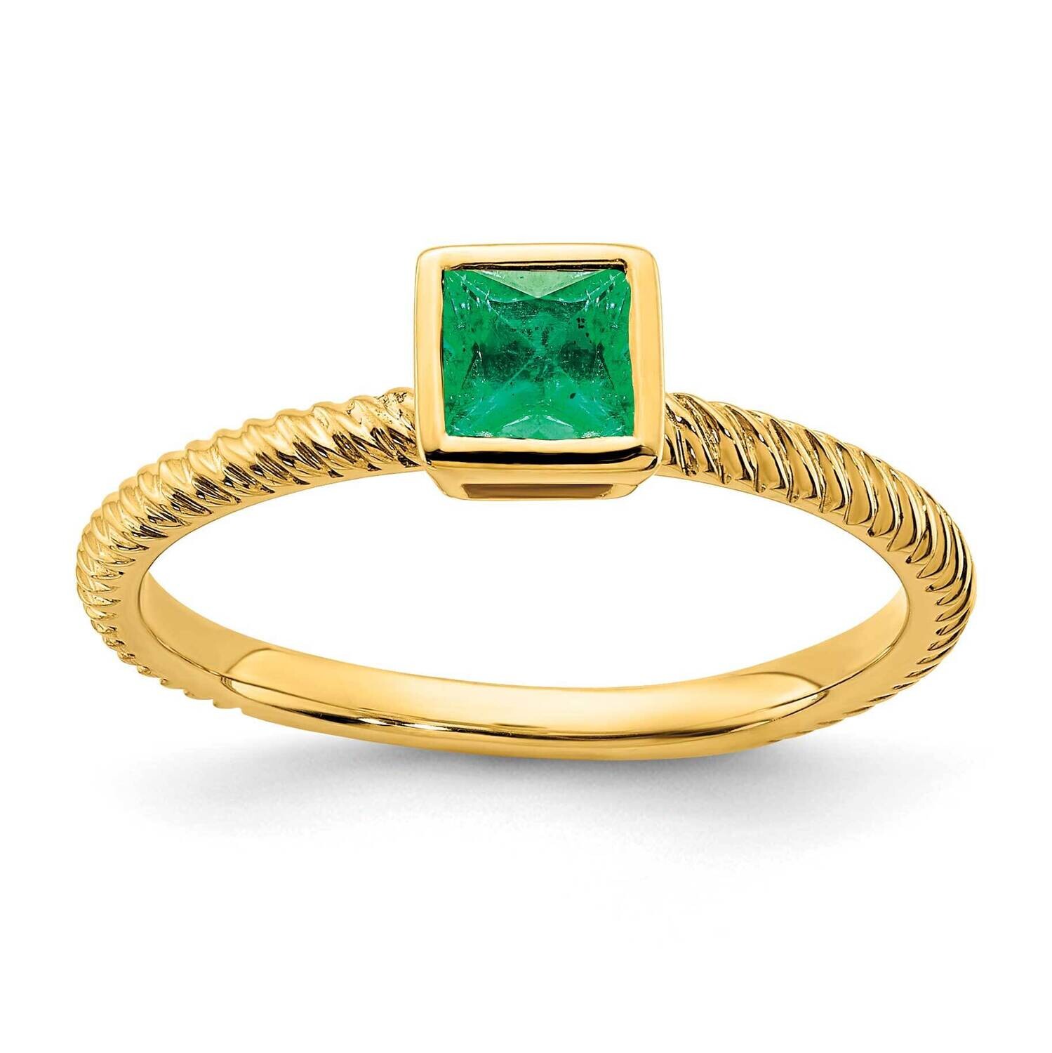 Square Bezel Emerald Ring 14k Gold RM7230-EM-Y