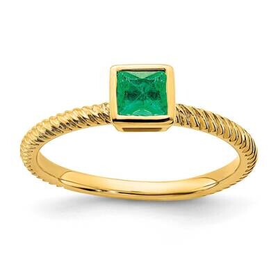 Square Bezel Emerald Ring 14k Gold RM7230-EM-Y, MPN: RM7230-EM-Y, 191101824470