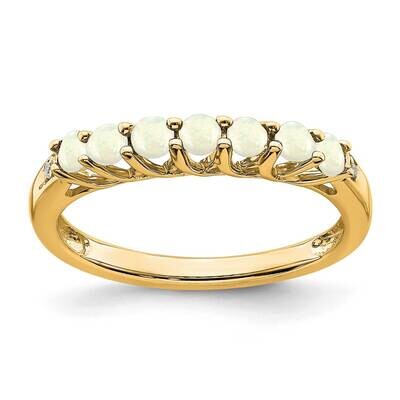 Created Opal Diamond 7-Stone Ring 10k Gold RM7411-OI-001-1YA, MPN: RM7411-OI-001-1YA, 191101662324